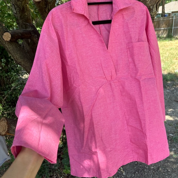 Pink cotton / poly blend shirt - perfect for summer! - Picture 6 of 10